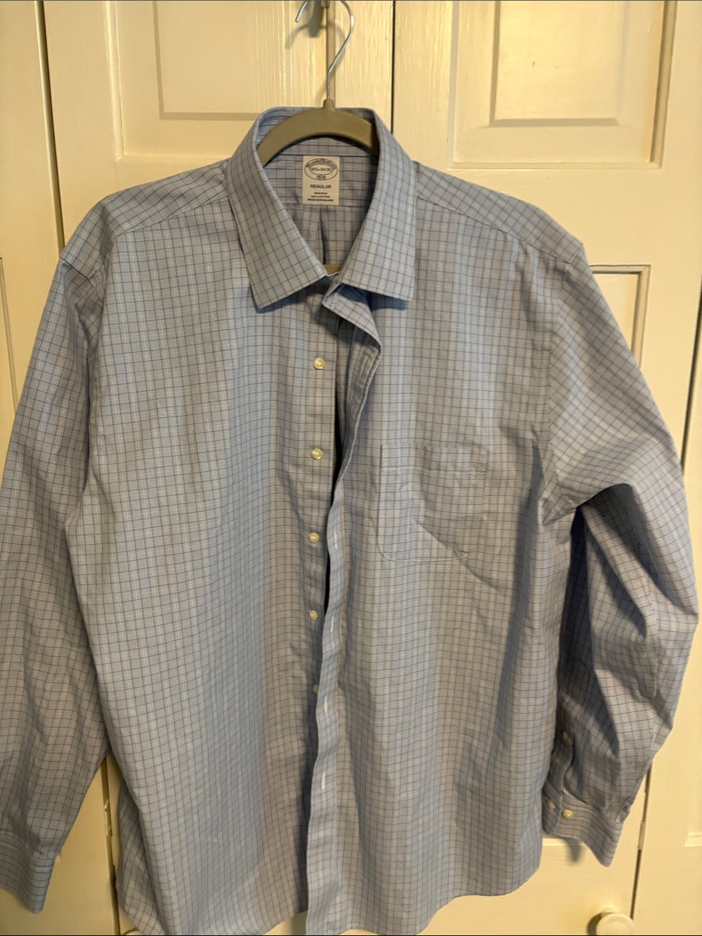 Brooks Brothers Blue Windowpane Dress Shirt